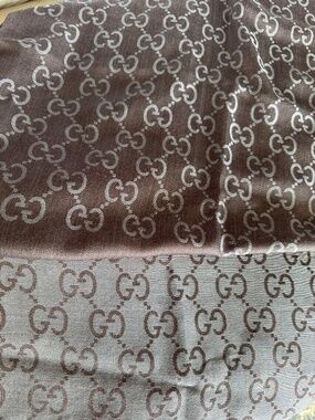 Gucci Authentic Double Sided GG Jacquard Brown Scarf